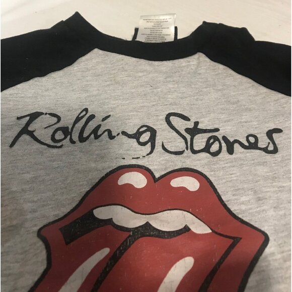Rolling Stones T Shirt Kids Raglan Size 5T Black Grey Cotton Polyester Mick Jagg - Picture 3 of 6
